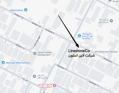 موقعیت کارخانه و Showroom روی نقشه